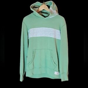 Men's American Eagle Pullover Hoodie in Green and Distressed Style, Size: Medium